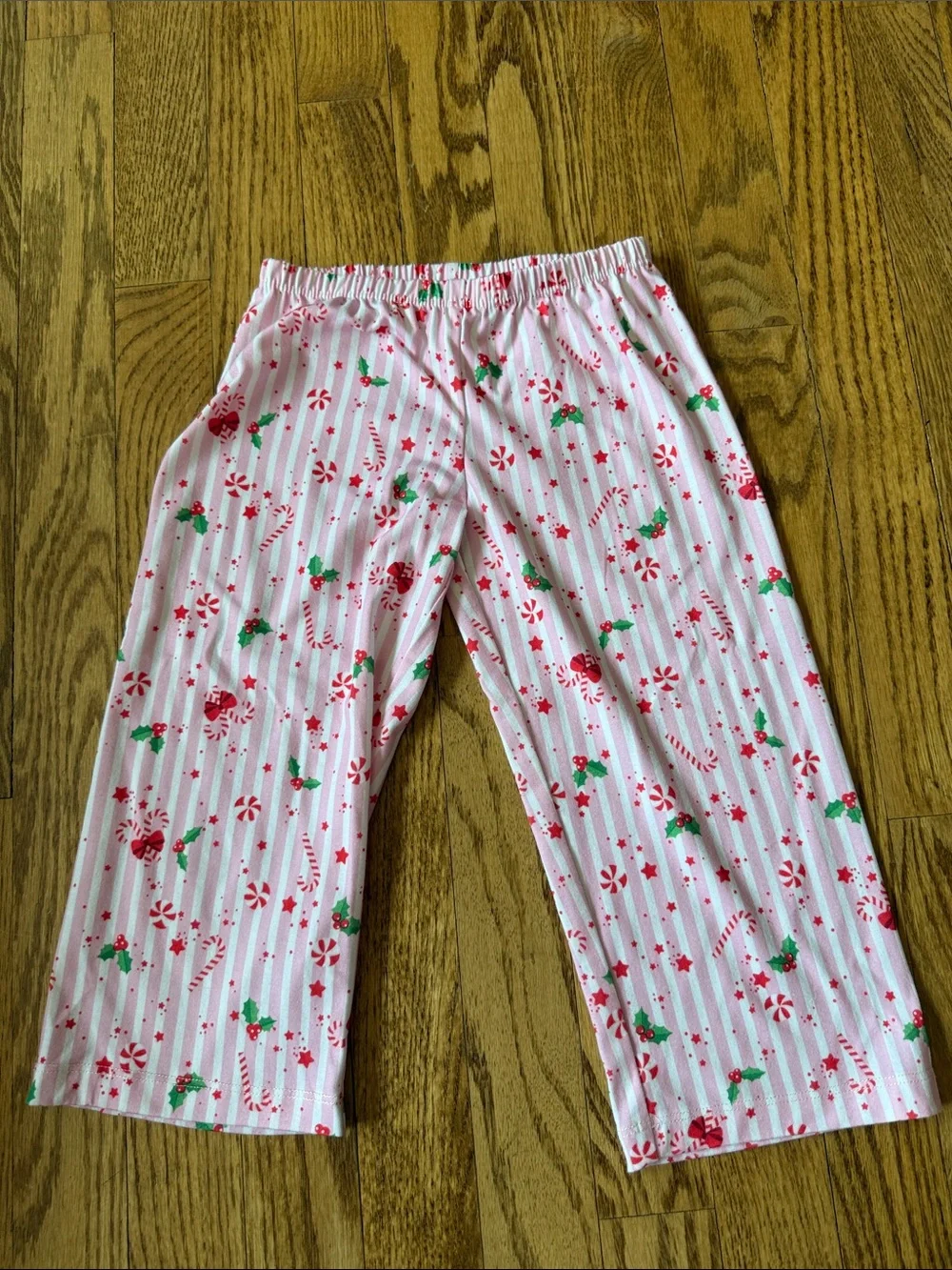 American Girl Pink and Red Candy Cane Holiday Pajama Set
